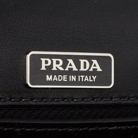 Prada Black City Calf Leather Turquoise Studded Folk Corsiere Crossbody Bag 1... - Picture 8 of 10